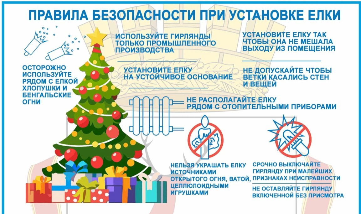 Инструктор противопожарной профилактики пожарной части Рыльского района ОКУ «ППС Курской области» Савченко Н.Д. доводит некоторые меры пожарной безопасности при установке новогодней ёлки:.